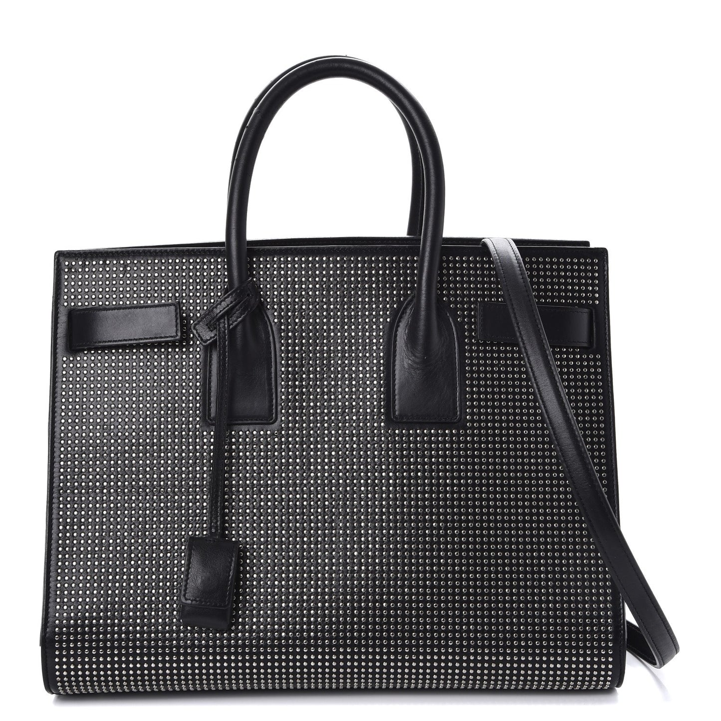 Calfskin Studded Small Sac De Jour Black