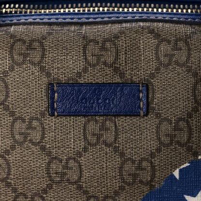 Gucci GG Plus Monogram Medium Boston USA Flag Unicef Duffle Blue 8 of 29