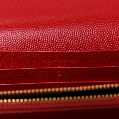 Saint Laurent Grain De Poudre Matelasse Chevron Monogram Chain Wallet Bandana Red 7 of 10