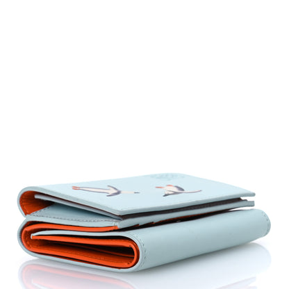 Loewe X SUNA FUJITA Nappa Penguin Trifold Wallet Blue Ice 4 of 11