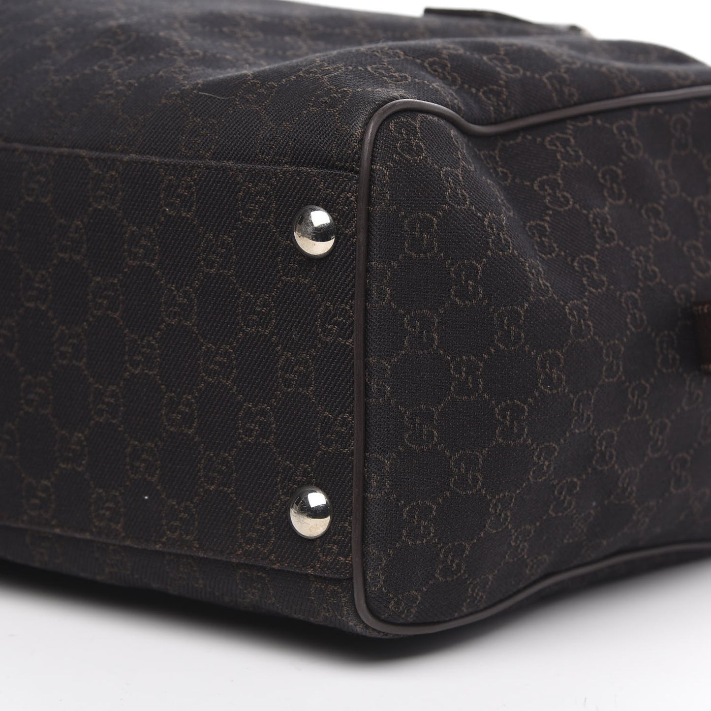 Denim Monogram Large Carry On Duffle Dark Brown