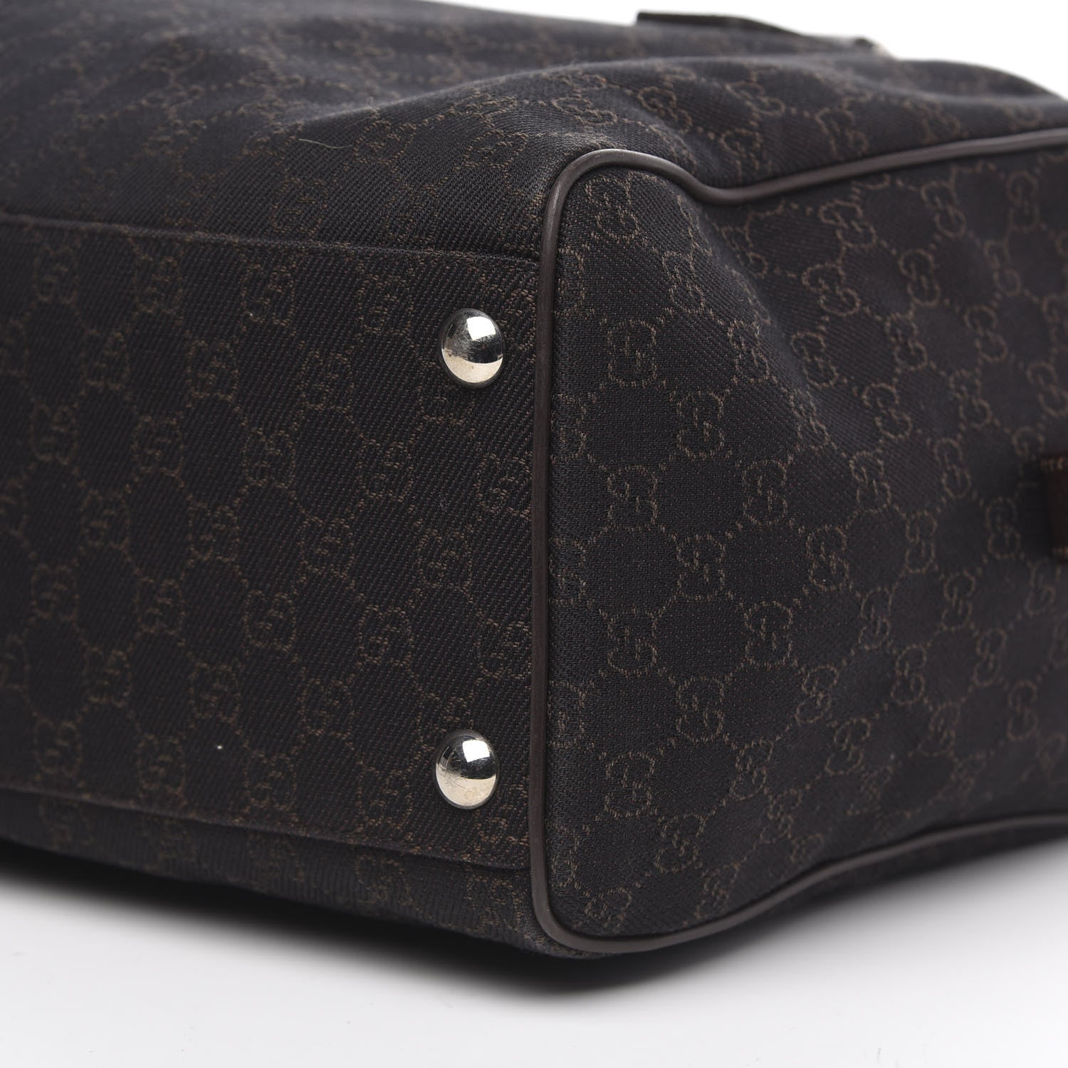 Gucci Denim Monogram Large Carry On Duffle Dark Brown 8 of 8