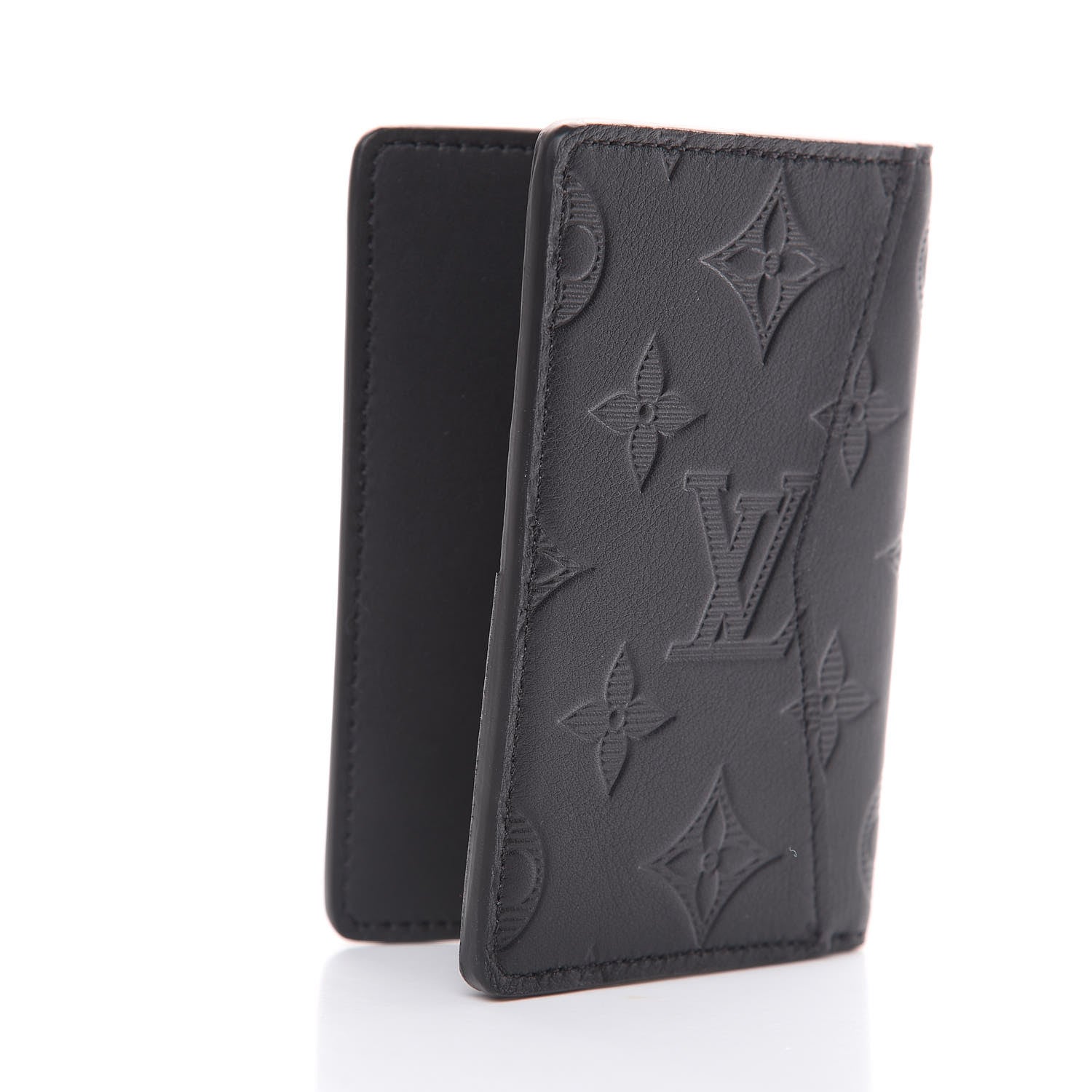 Louis Vuitton Calfskin Monogram Shadow Pocket Organizer Black 3 of 7
