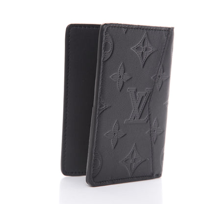 Louis Vuitton Calfskin Monogram Shadow Pocket Organizer Black 3 of 7