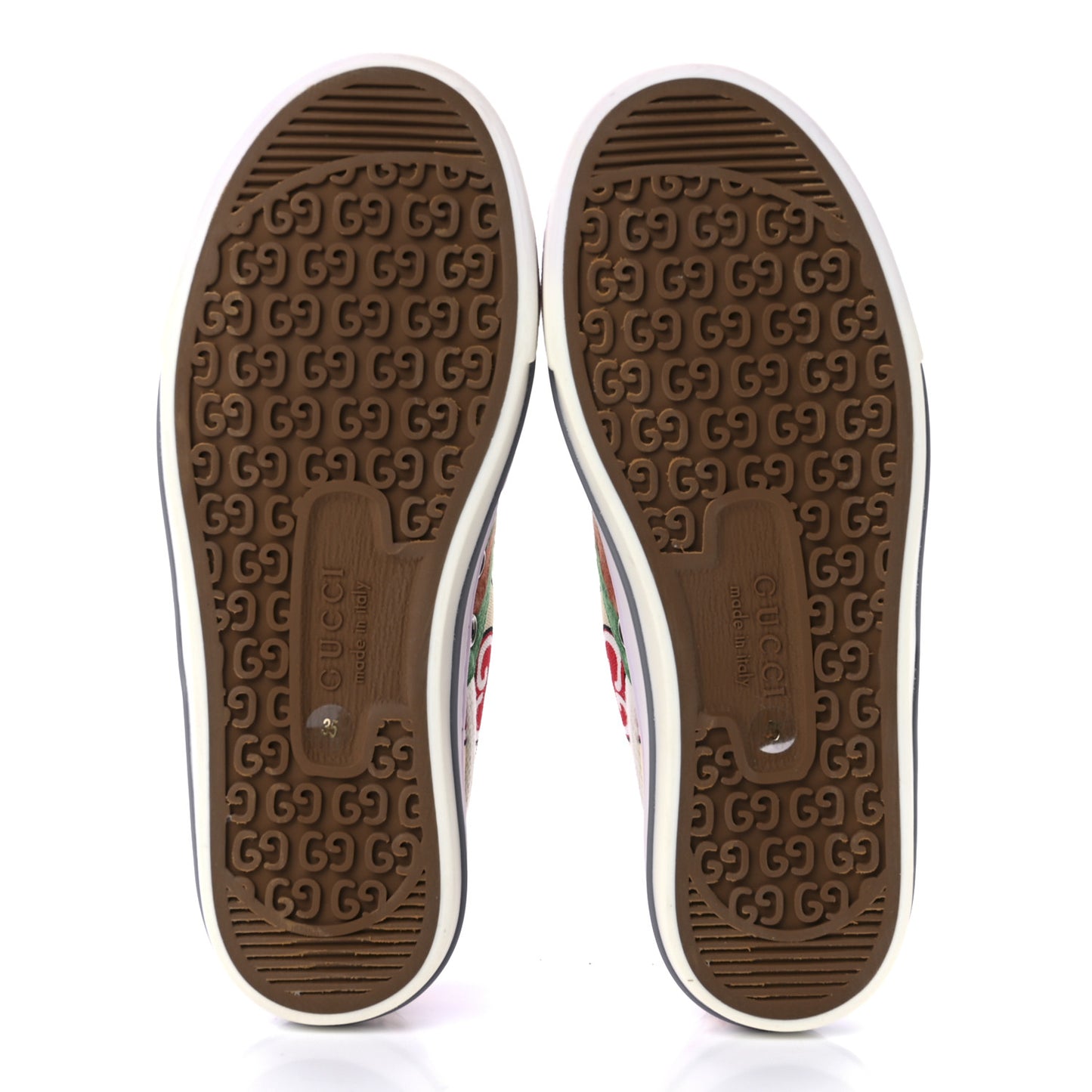 Canvas Web GG Apple Womens 1977 Tennis Sneakers 35 Ivory Red Mystic White New Shamarock