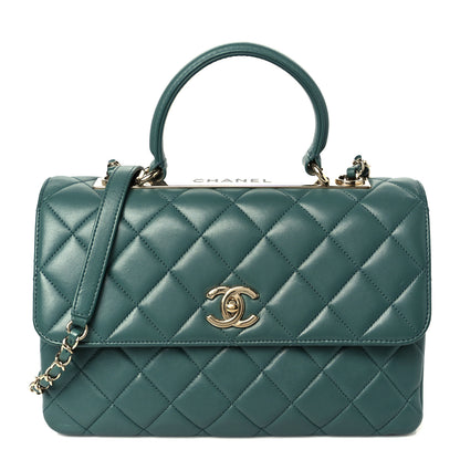Chanel Lambskin Quilted Medium Trendy CC Flap Dual Handle Bag Green 1 of 12
