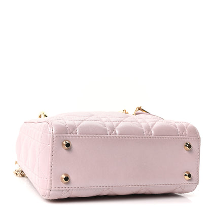 Christian Dior Metallic Lambskin Cannage Mini Lady Dior Lotus 4 of 10