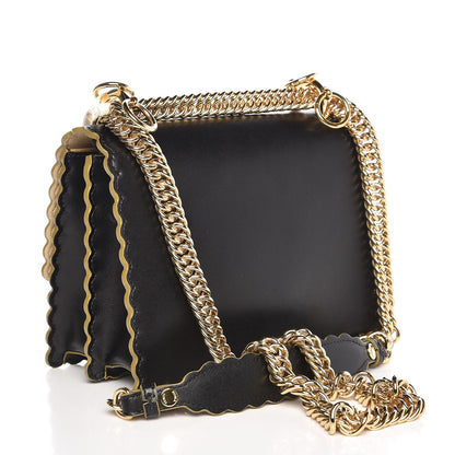 Fendi Vitello Liberty Scalloped Studded Small Kan I Shoulder Bag Black 3 of 8