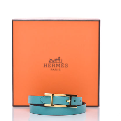 Hermes Swift Behapi Double Tour Bracelet XS Malachite Black 8 of 8