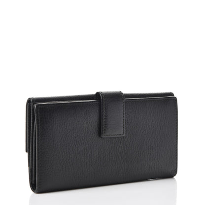 Gucci Dollar Calfskin Punch Continental Flap Wallet Black 3 of 8