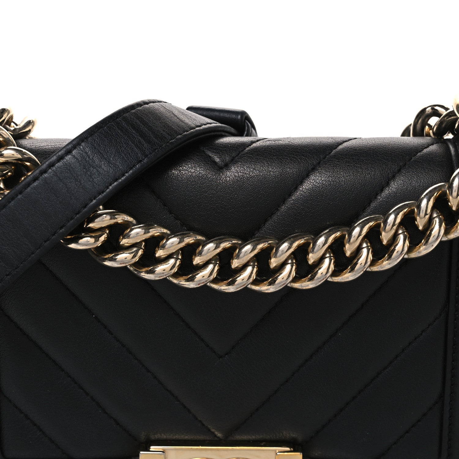 Chanel Calfskin Chevron Quilted Small Boy Flap Black 8 of 11