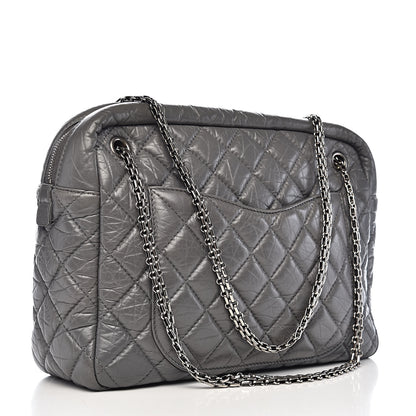Chanel Aged Calfskin Quilted Large Reissue Camera Case Grey 3 of 14
