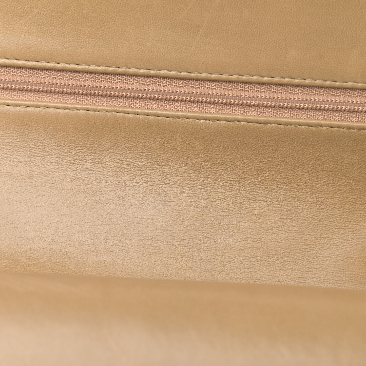Lambskin Quilted Medium Double Flap Beige