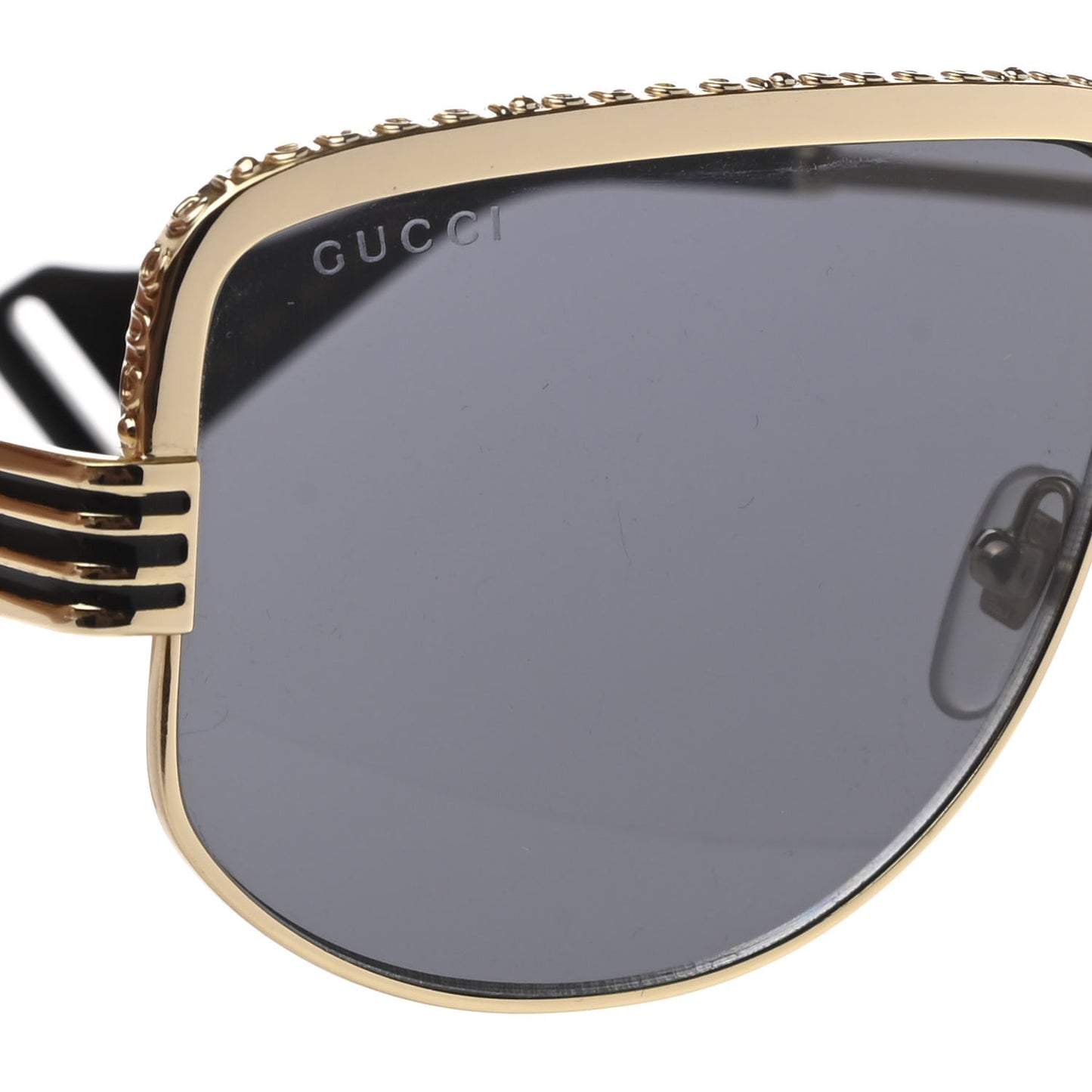Squared Aviator Sunglasses GG0585S Gold Grey