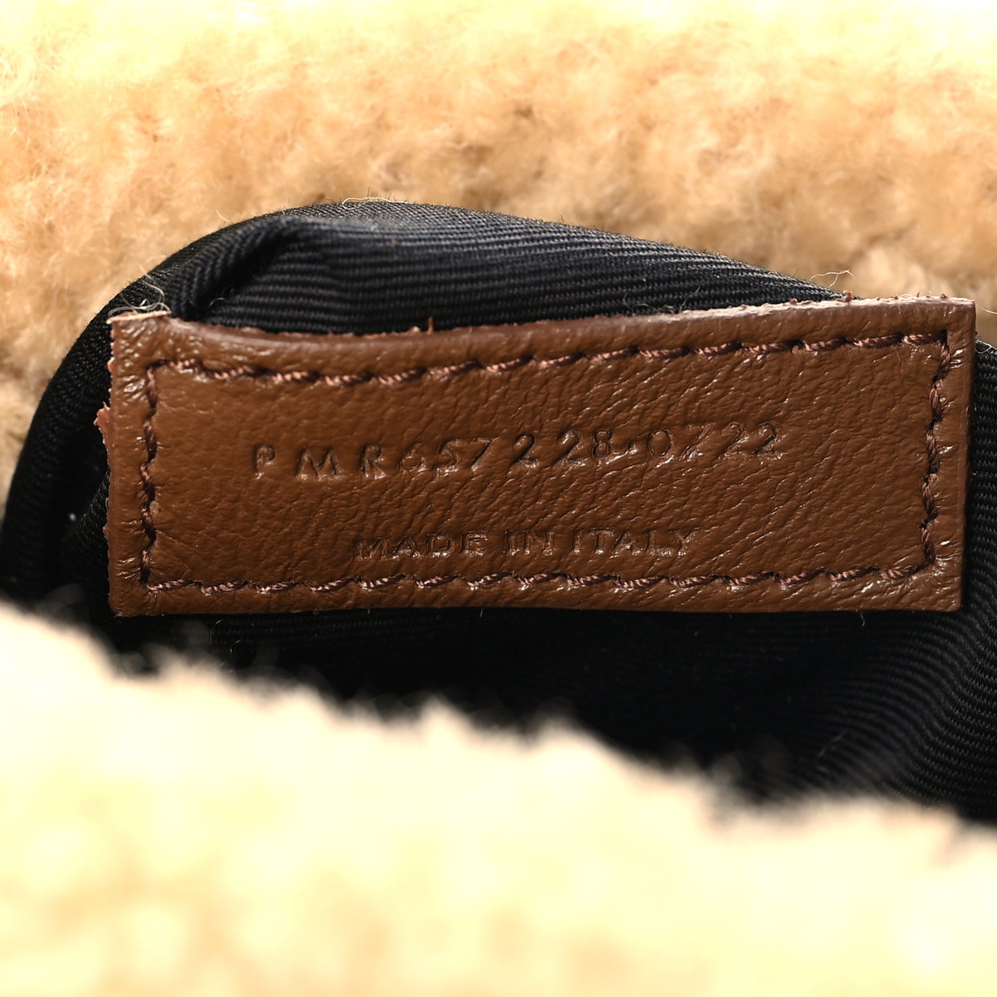 Suede Calfskin Shearling Le 5 A 7 Hobo Dark Cigar Natural Beige