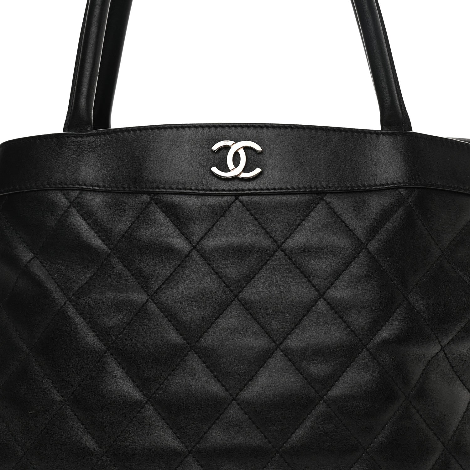 Chanel Lambskin Quilted Shopping Tote Black 9 of 14