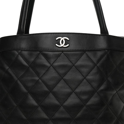 Chanel Lambskin Quilted Shopping Tote Black 9 of 14