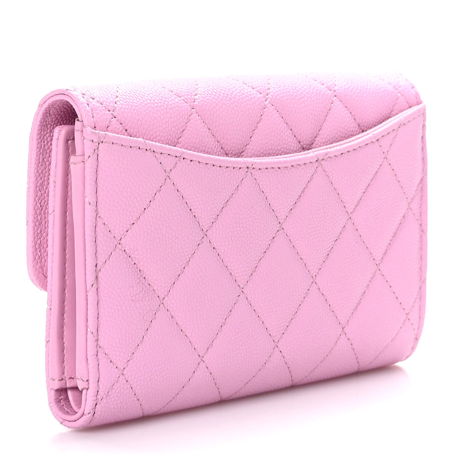 Caviar Quilted Medium Flap Wallet Pink