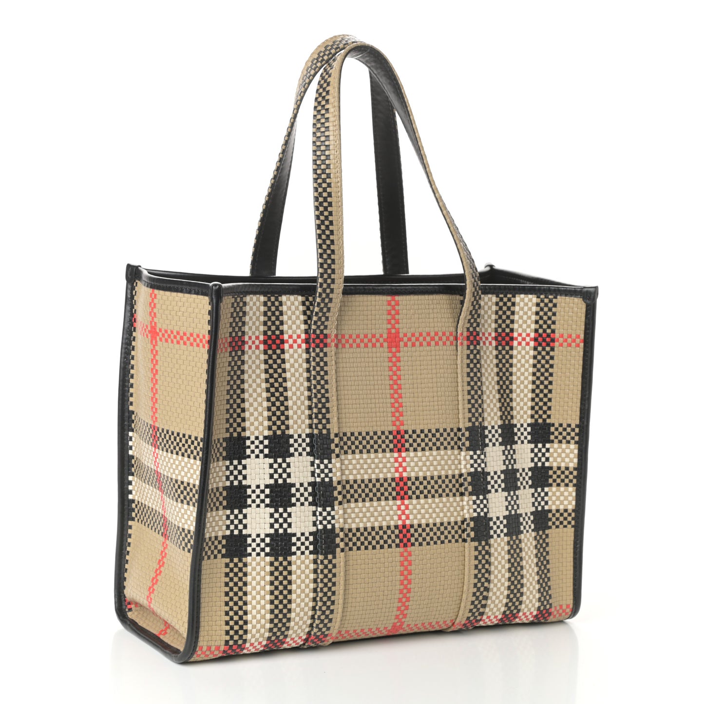 Calfskin Latticed Small Tote Black