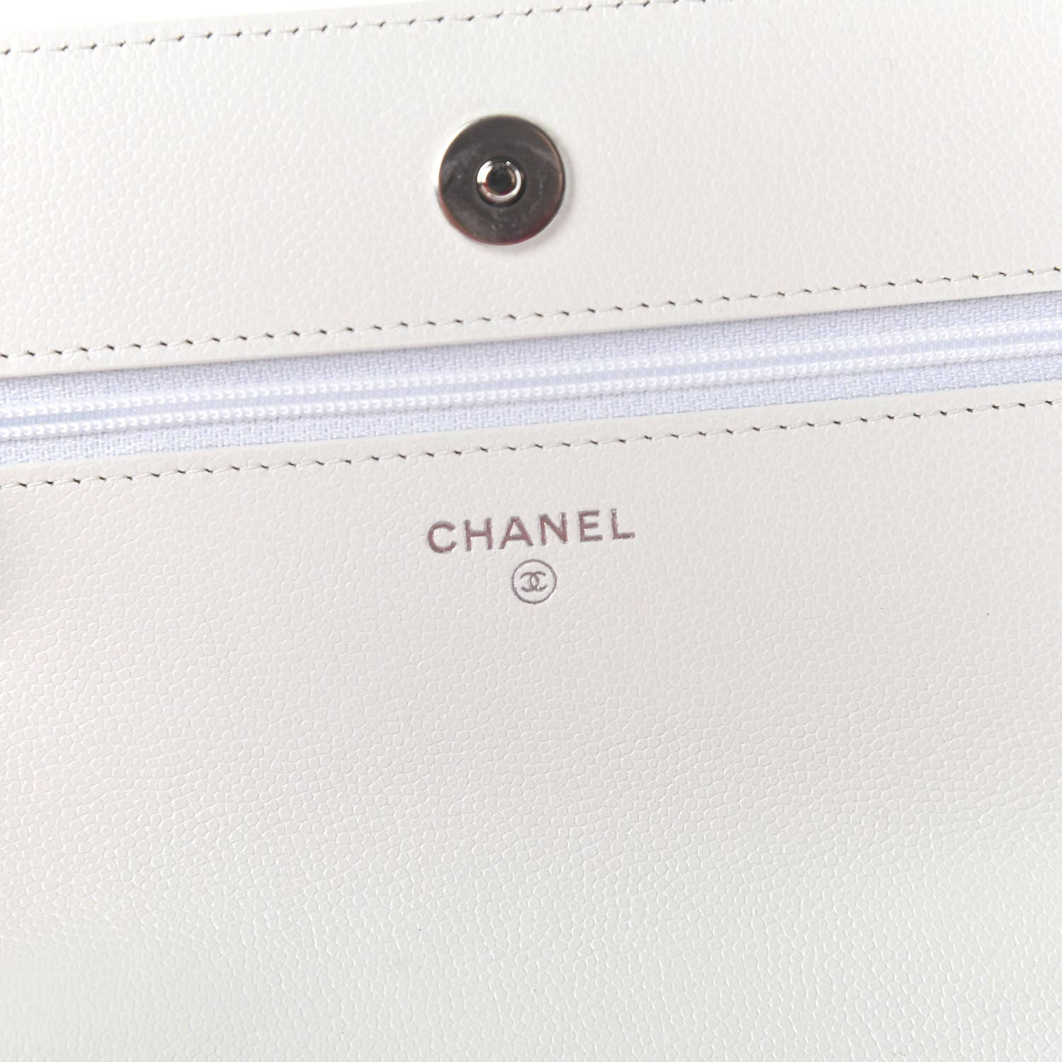 Chanel Caviar Quilted My Everything Wallet On Chain WOC White 8 of 11