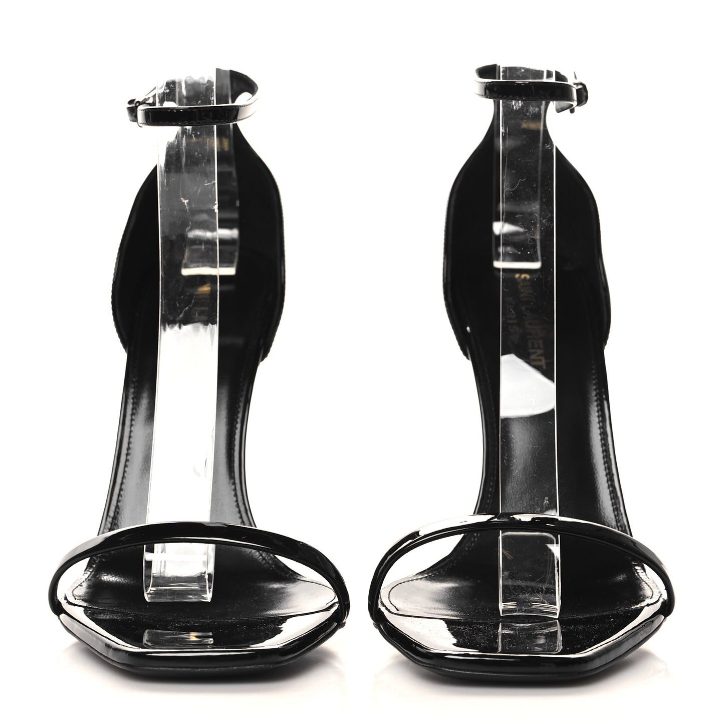 Patent Calfskin Opyum 110 Sandals 40.5 Black