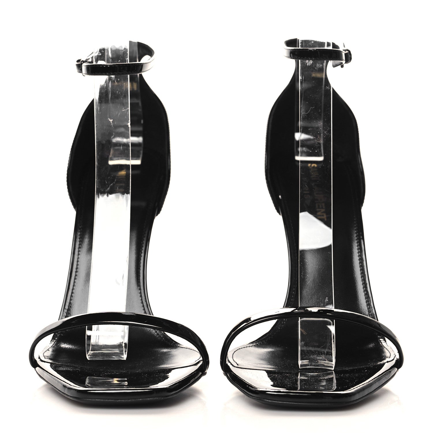 Saint Laurent Patent Calfskin Opyum 110 Sandals 40.5 Black 3 of 10