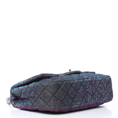Chanel Iridescent Glitter Fabric Jumbo Single Flap Multicolor 4 of 12