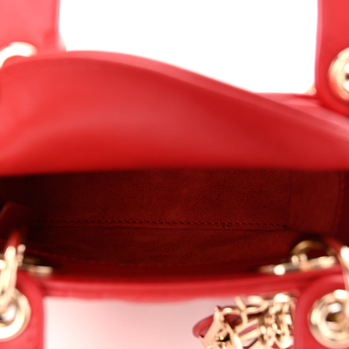 Calfskin Cannage Dioramour Micro Lady Dior Bright Red