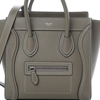 Celine Drummed Calfskin Nano Luggage Souris 9 of 11