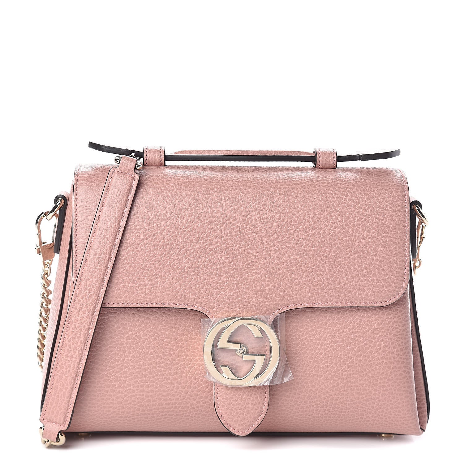 Gucci Dollar Calfskin Interlocking G Top Handle Shoulder Bag Soft Pink 1 of 8