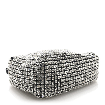 Alexander Wang Mesh Crystal Rhinestone Medium Heiress Pouch Black Silver 4 of 9