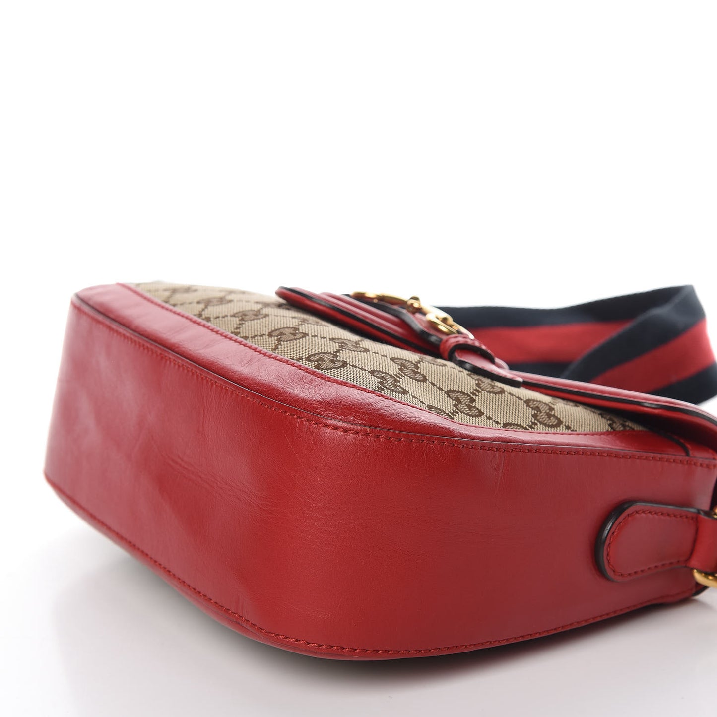 Monogram Ruinart Calfskin Medium Lady Web Shoulder Bag Beige Ebony Hibiscus Red