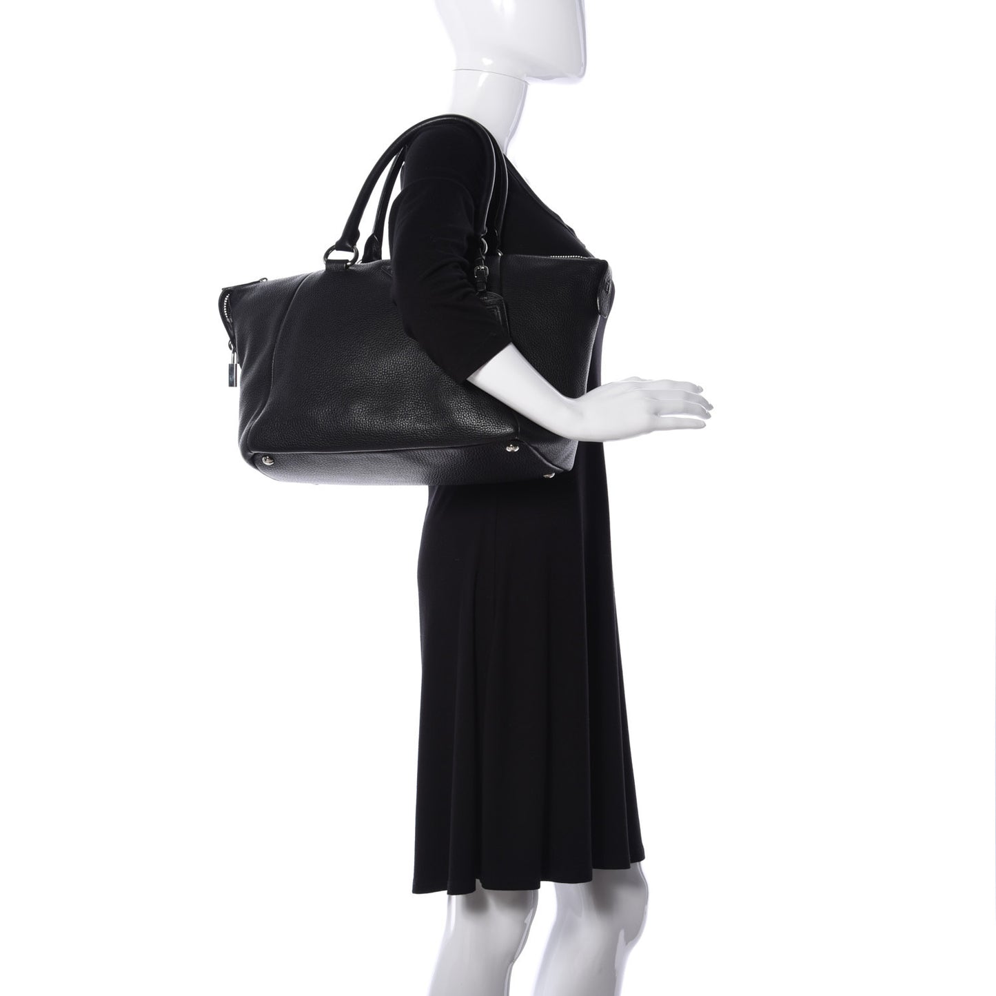 Vitello Daino Shopping Tote Black