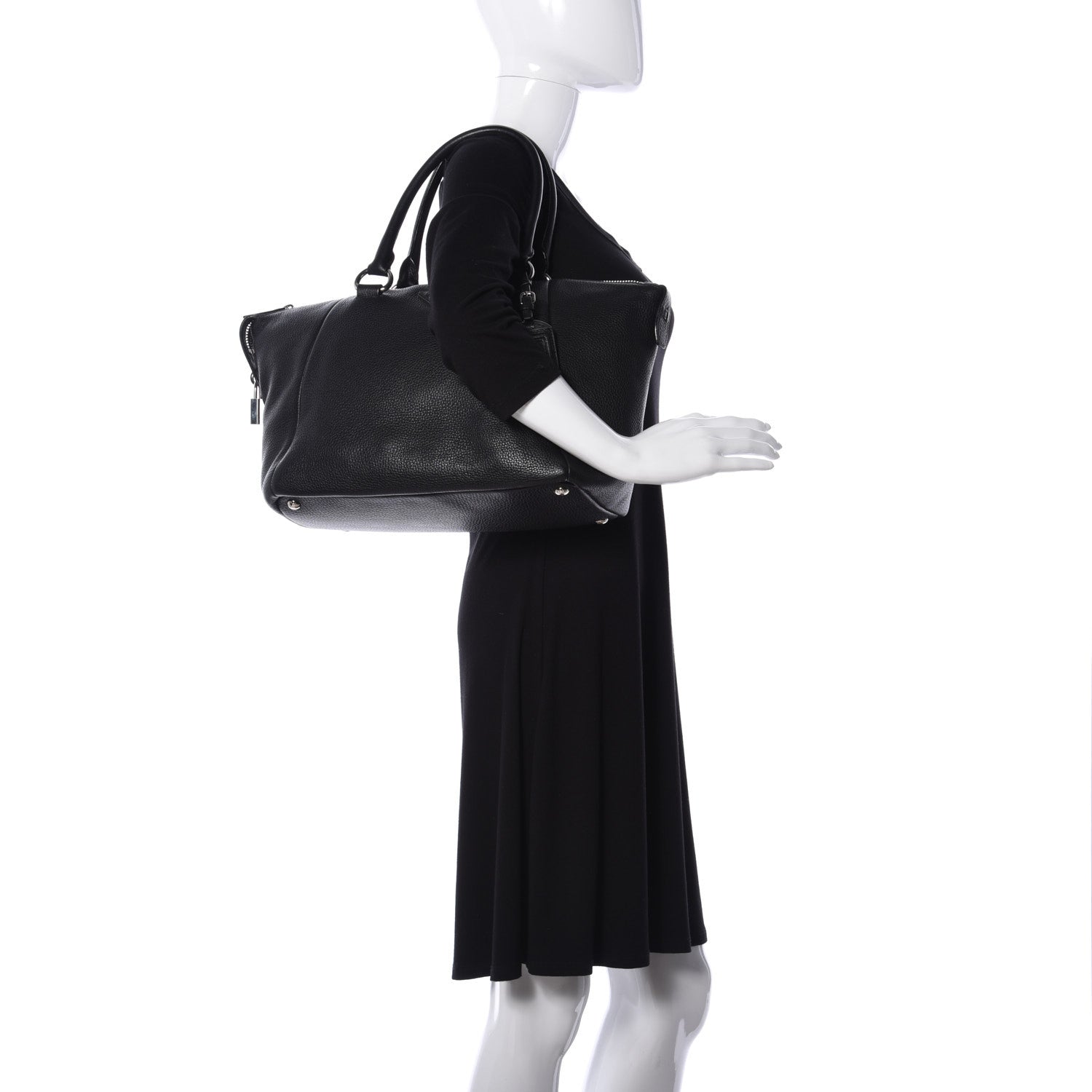 Prada Vitello Daino Shopping Tote Black 2 of 9