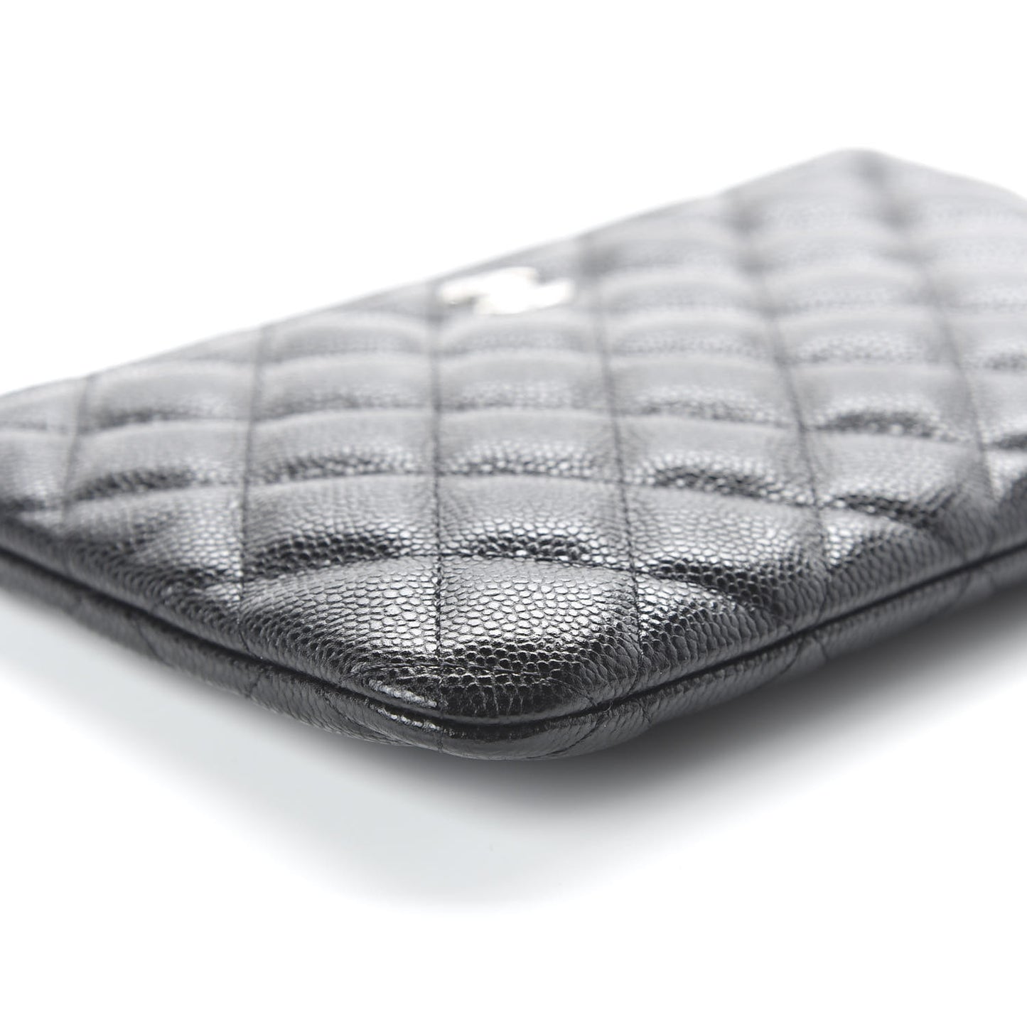 Caviar Quilted Cosmetic Case Black