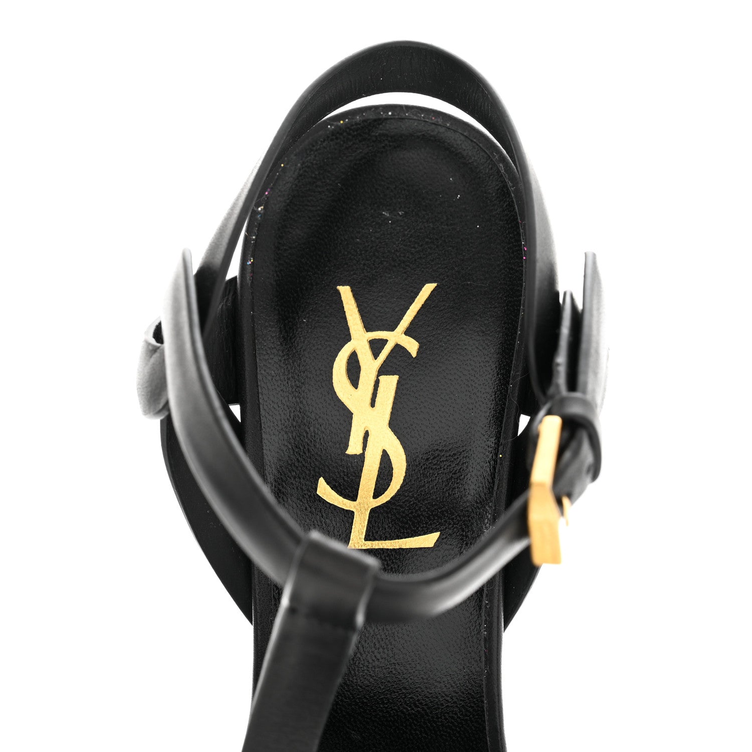 Saint Laurent Calfskin Tribute 105 Platform Sandals 36 Black 7 of 9