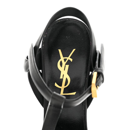 Saint Laurent Calfskin Tribute 105 Platform Sandals 36 Black 7 of 9