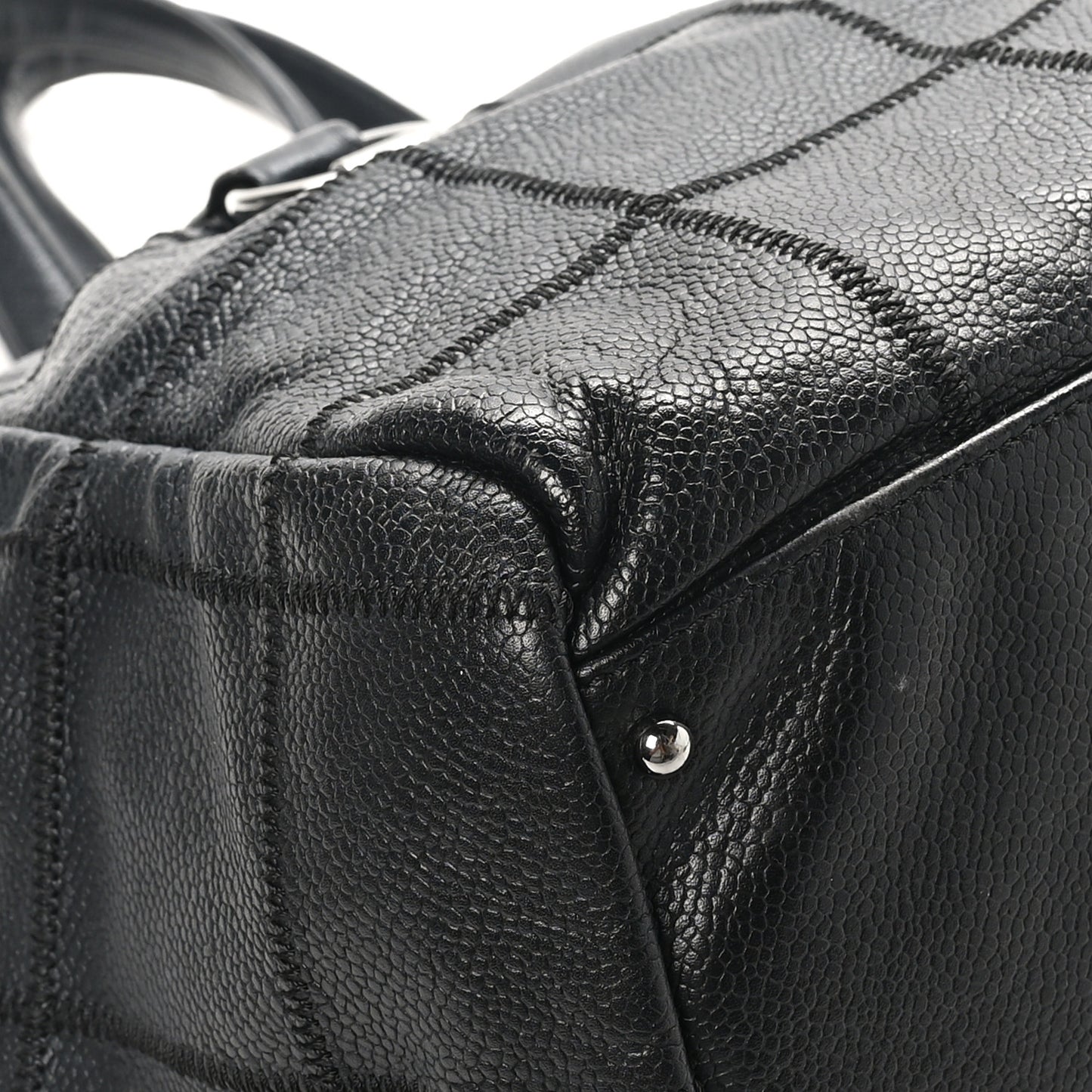 Caviar Square Stitched Bowler Black