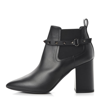 Valentino Garavani Calfskin Rockstud Chelsea 85mm Ankle Boots 39 Black 1 of 9