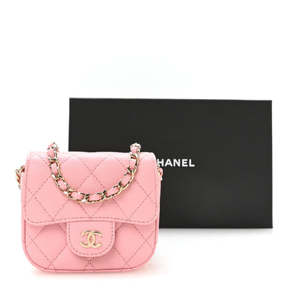 Chanel Caviar Quilted Mini Clutch With Chain Pink 12 of 12