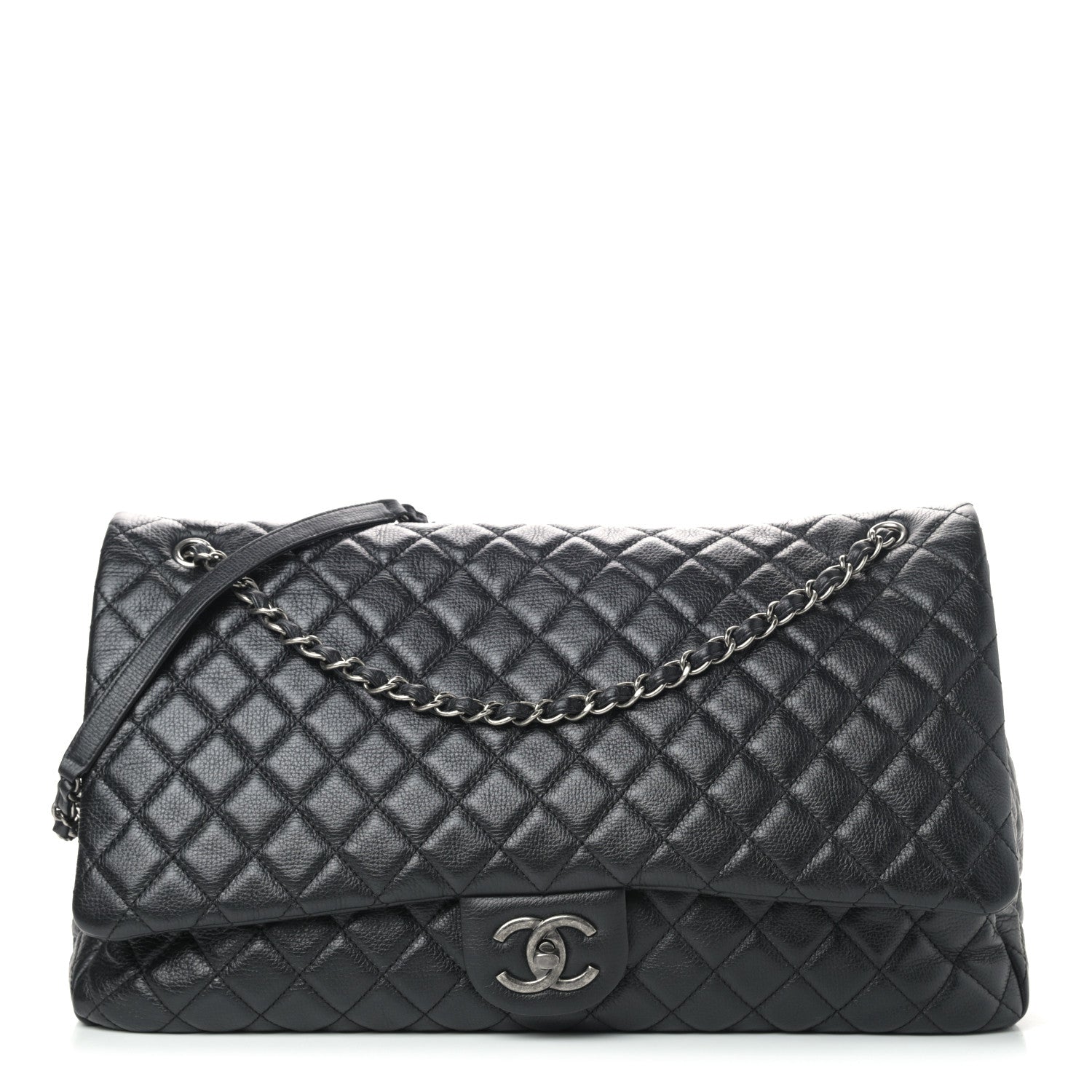 Chanel Calfskin Quilted XXL Travel Flap Bag Black 1 of 9