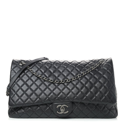 Chanel Calfskin Quilted XXL Travel Flap Bag Black 1 of 9