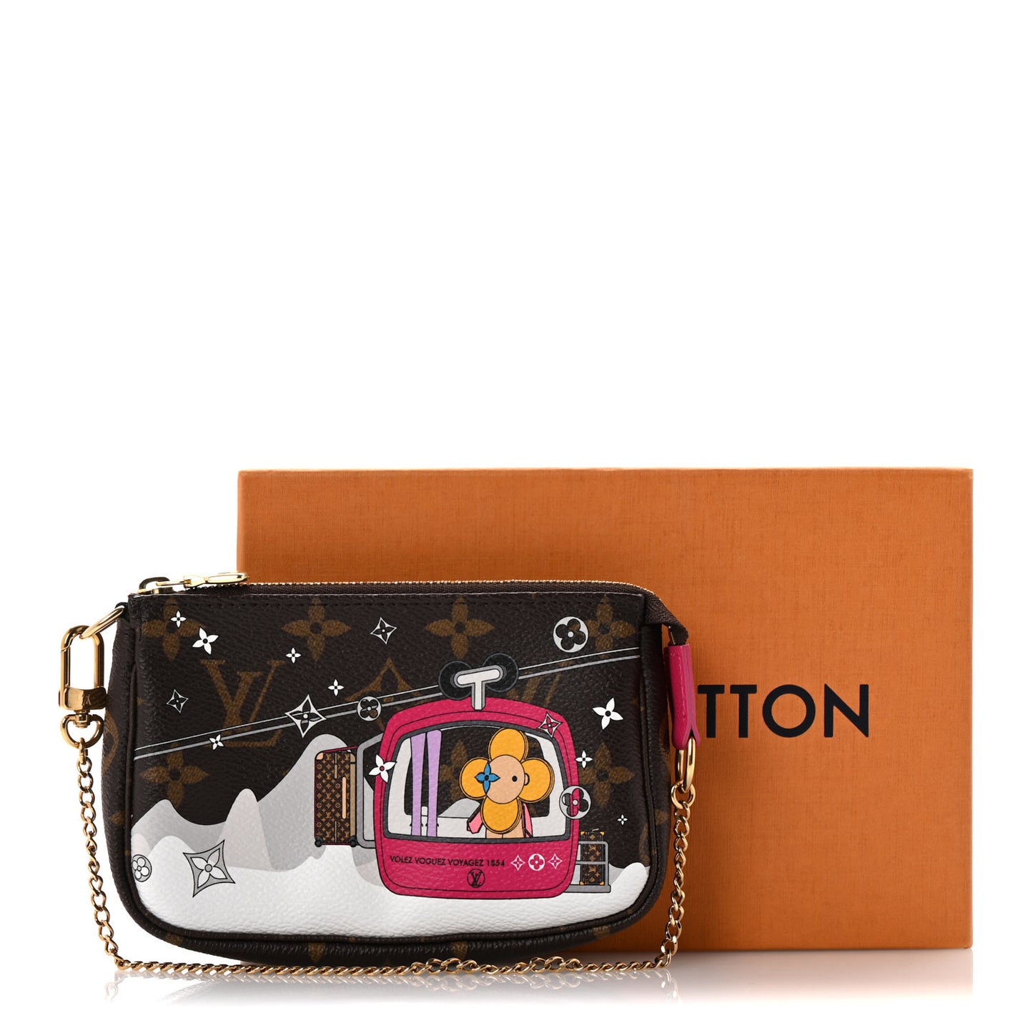 Monogram 2019 Christmas Animation Mini Courchevel Pochette Accessories Fuchsia