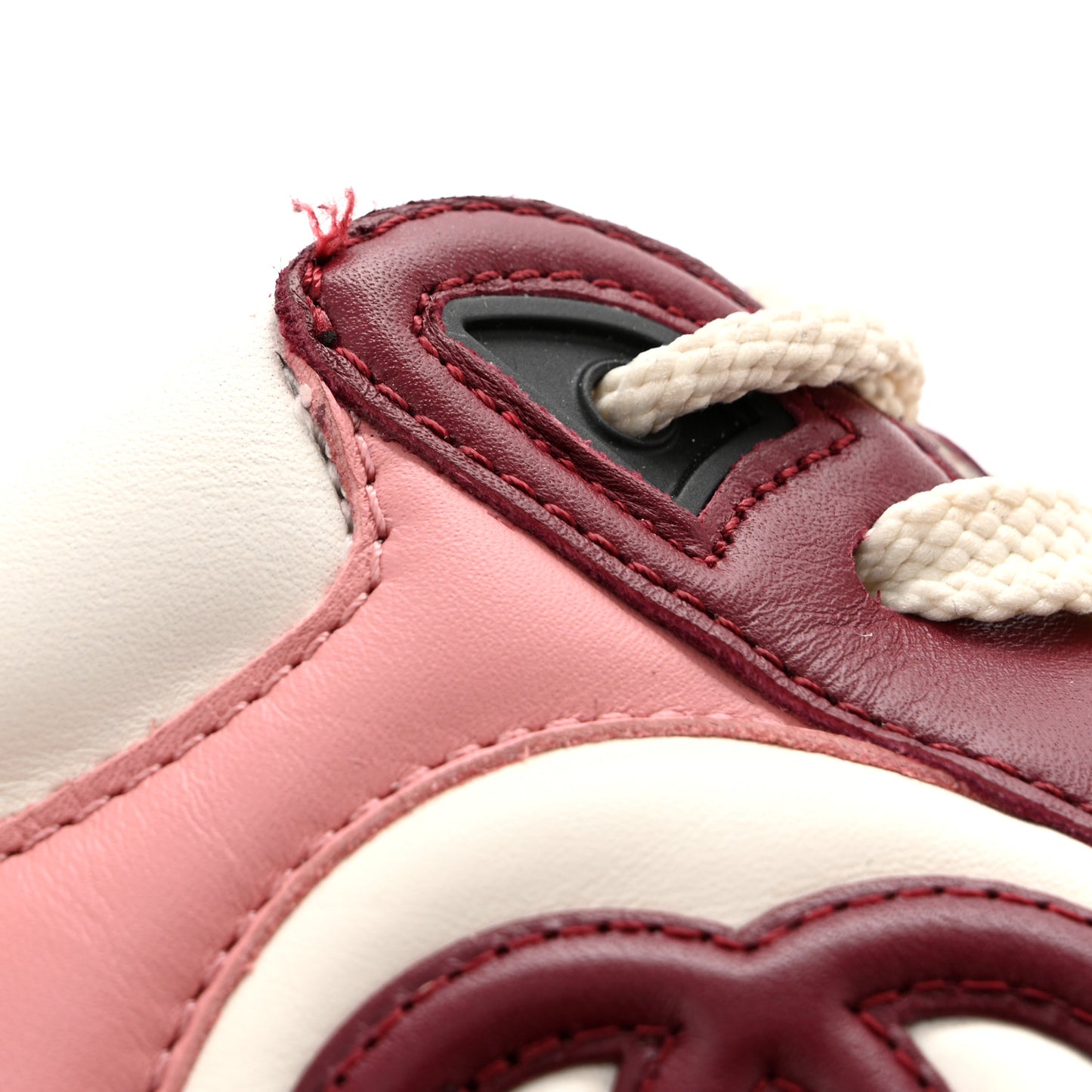 Calfskin CC Sneakers 40 Light Burgundy White Pink