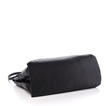 Gucci Pebbled Calfskin Large Bamboo Daily Top Handle Bag Black 5 of 7
