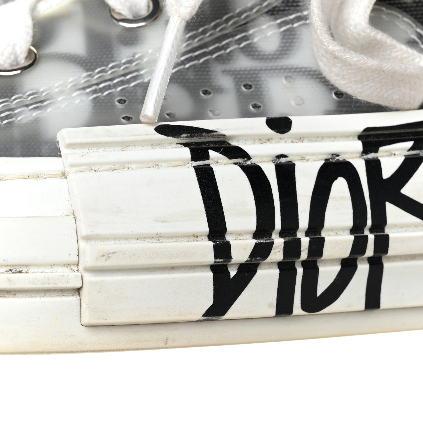 X SHAWN STUSSY Canvas Oblique Mens Bee B23 High Top Sneakers 41 White Black