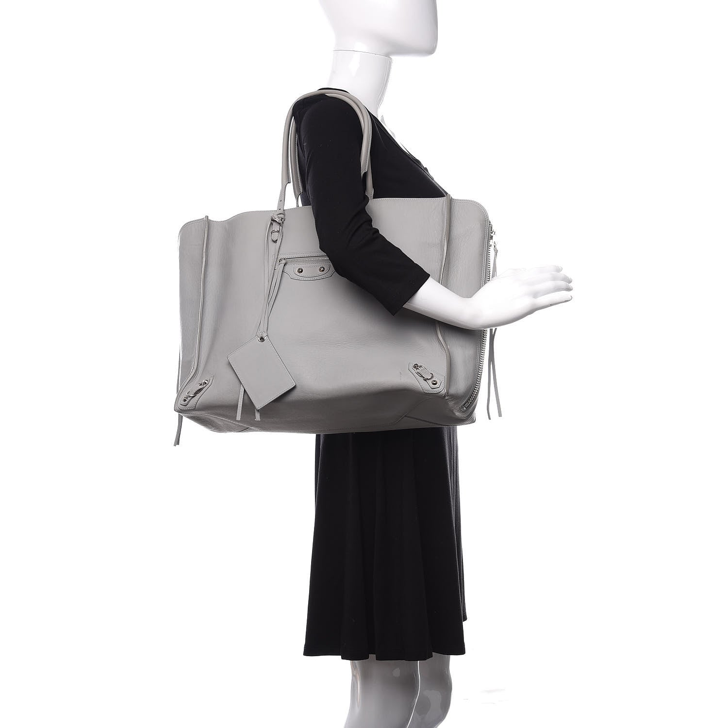 Balenciaga Veau Papier A4 Zip Around Tote Gris Glace 2 of 15