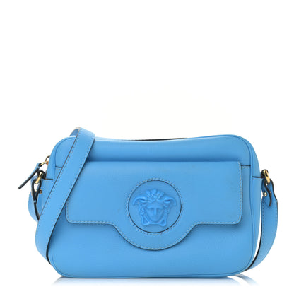 Versace Grained Calfskin Medusa Camera Bag Blue 1 of 12