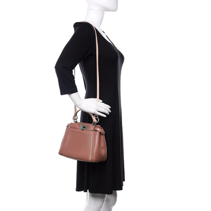 Fendi Nappa Colorblock Mini Peekaboo Iconic Satchel English Rose Plaster Oxigen 2 of 13