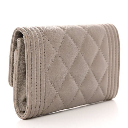 Chanel Caviar Quilted Boy Flap Card Holder Grey 3 of 14